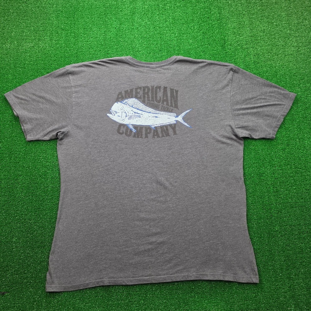 AFTCO American Fishing Tackle Company Tshirt Mens 2XL Gray Mahi Mahi Fish Print